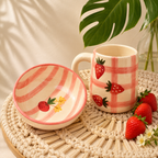 Red Sorbet Bowl & Strawberry Mug Set