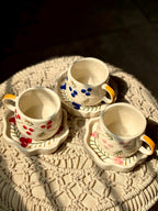 Berry Whispers Cup & Saucer ( Red )