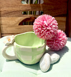 Gingham Cup & Striped Plates Sets