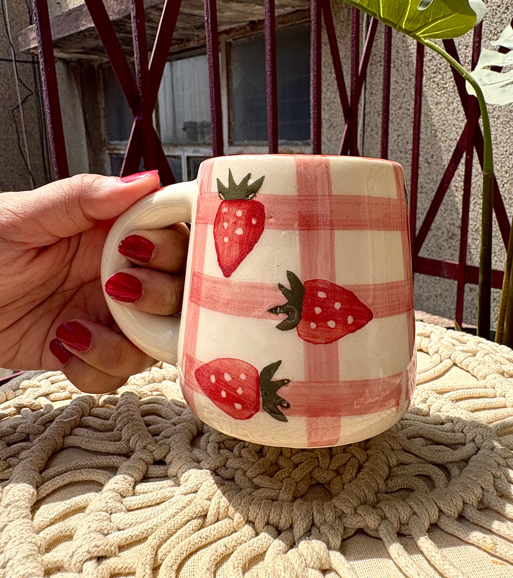 Red Sorbet Bowl & Strawberry Mug Set