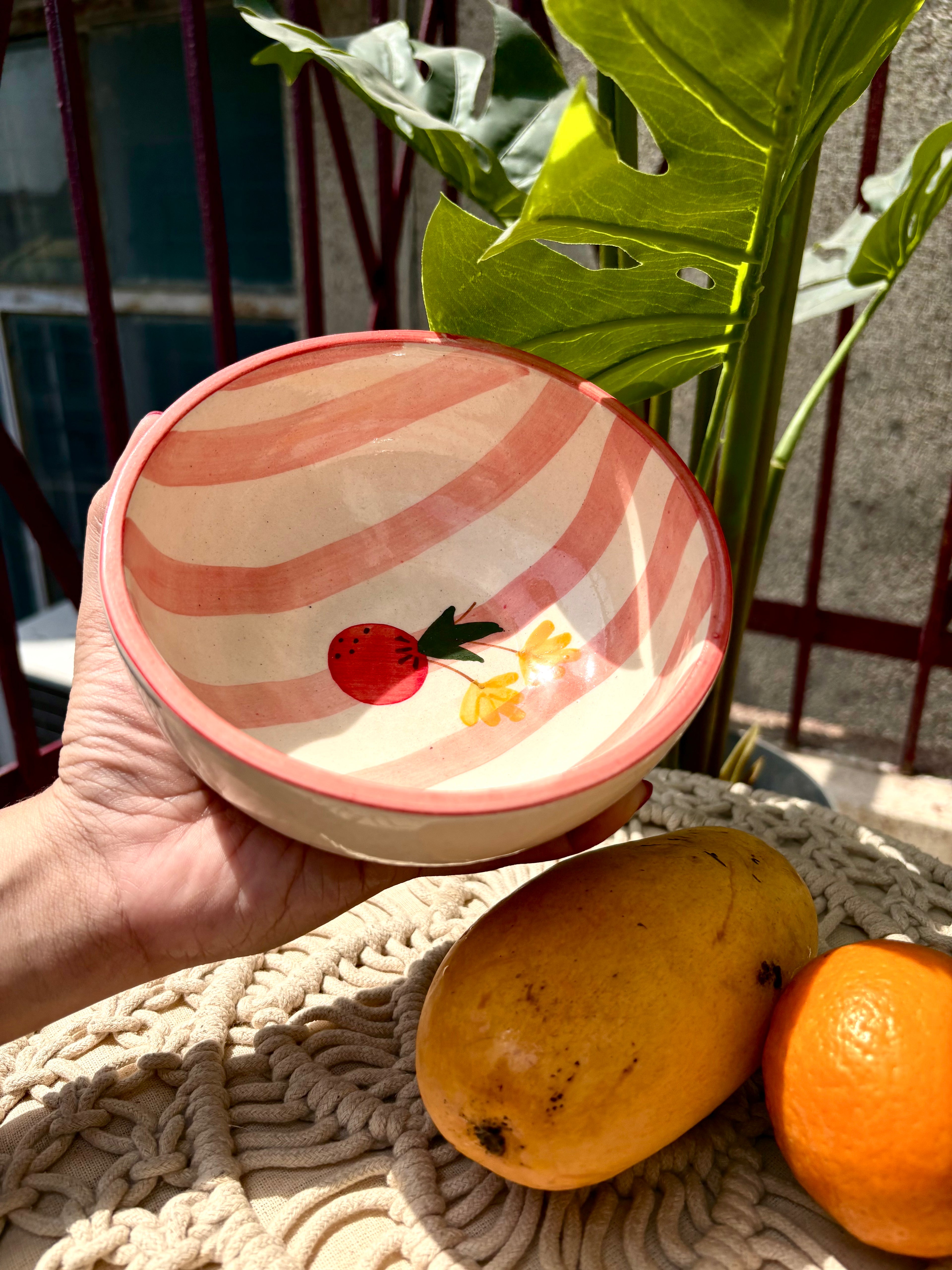 Sorbet Stripe Bowl (Red)
